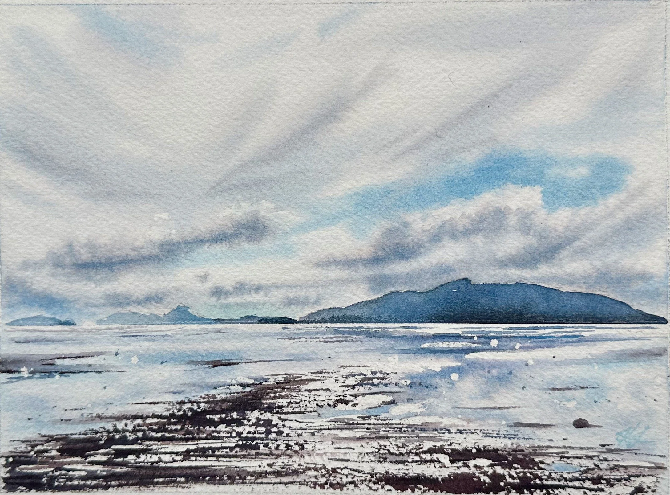 "Spring at Locust Beach", 5x7 watercolor on paper