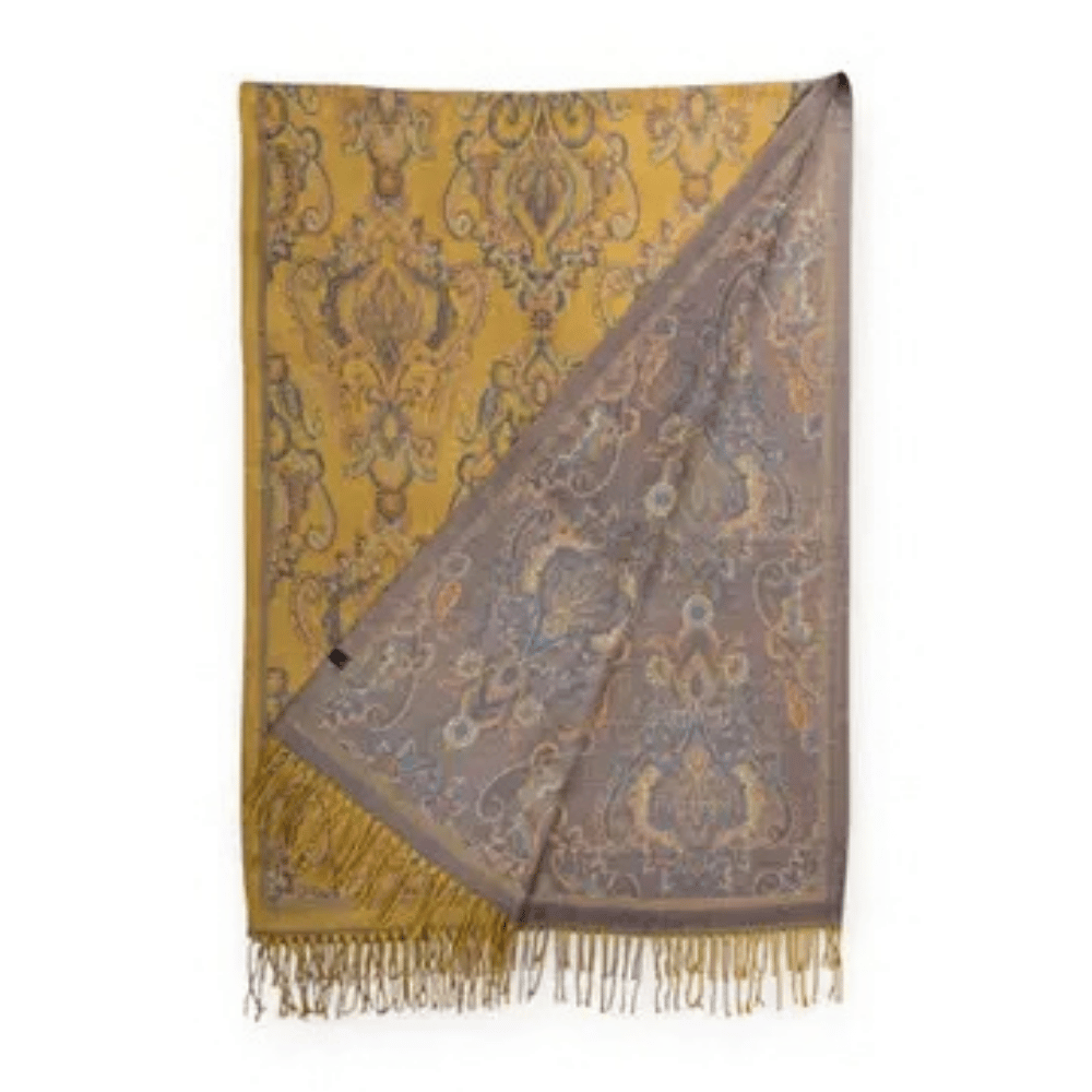 Paisley Reversible Scarf - Mustard