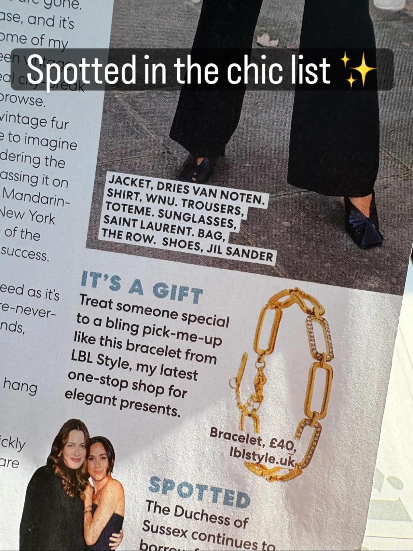 Thank you @thestylistandthewardrobe  Our sparkle link bracelet as featured in the Chic List 💫