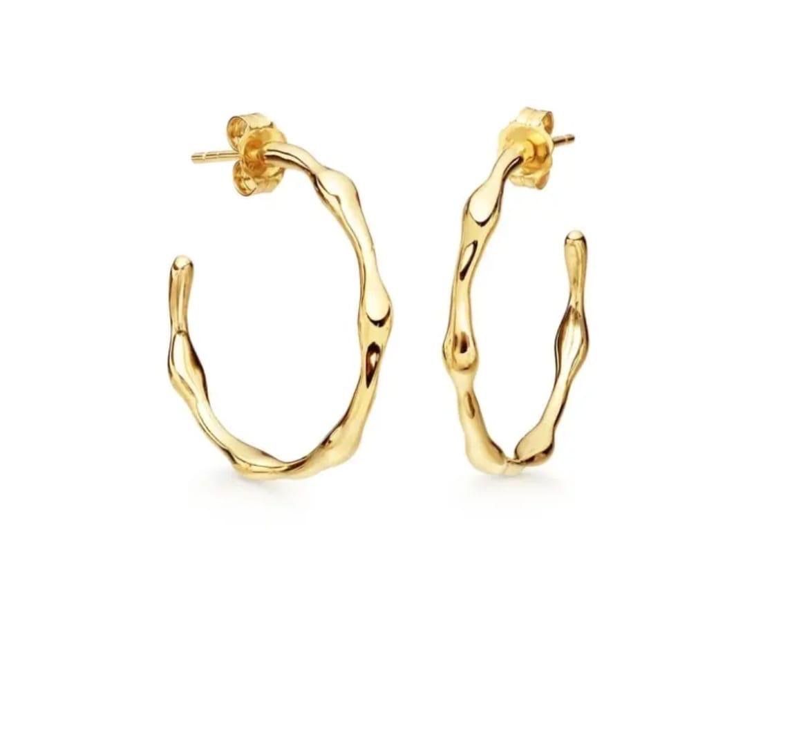 Gold Bamboo Hoops