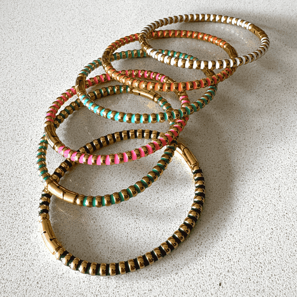 Enamel Stripe Bangle - Various Colours