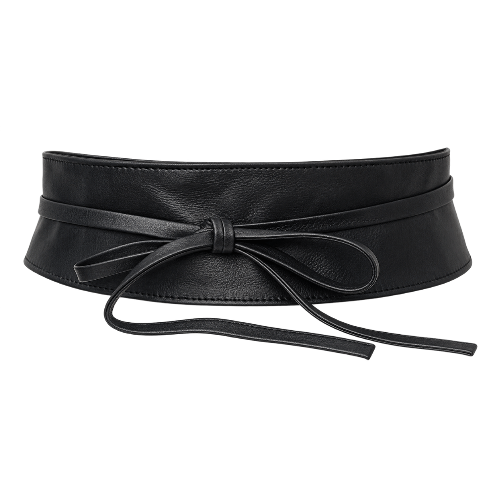 Leather Wrap Belt - Black