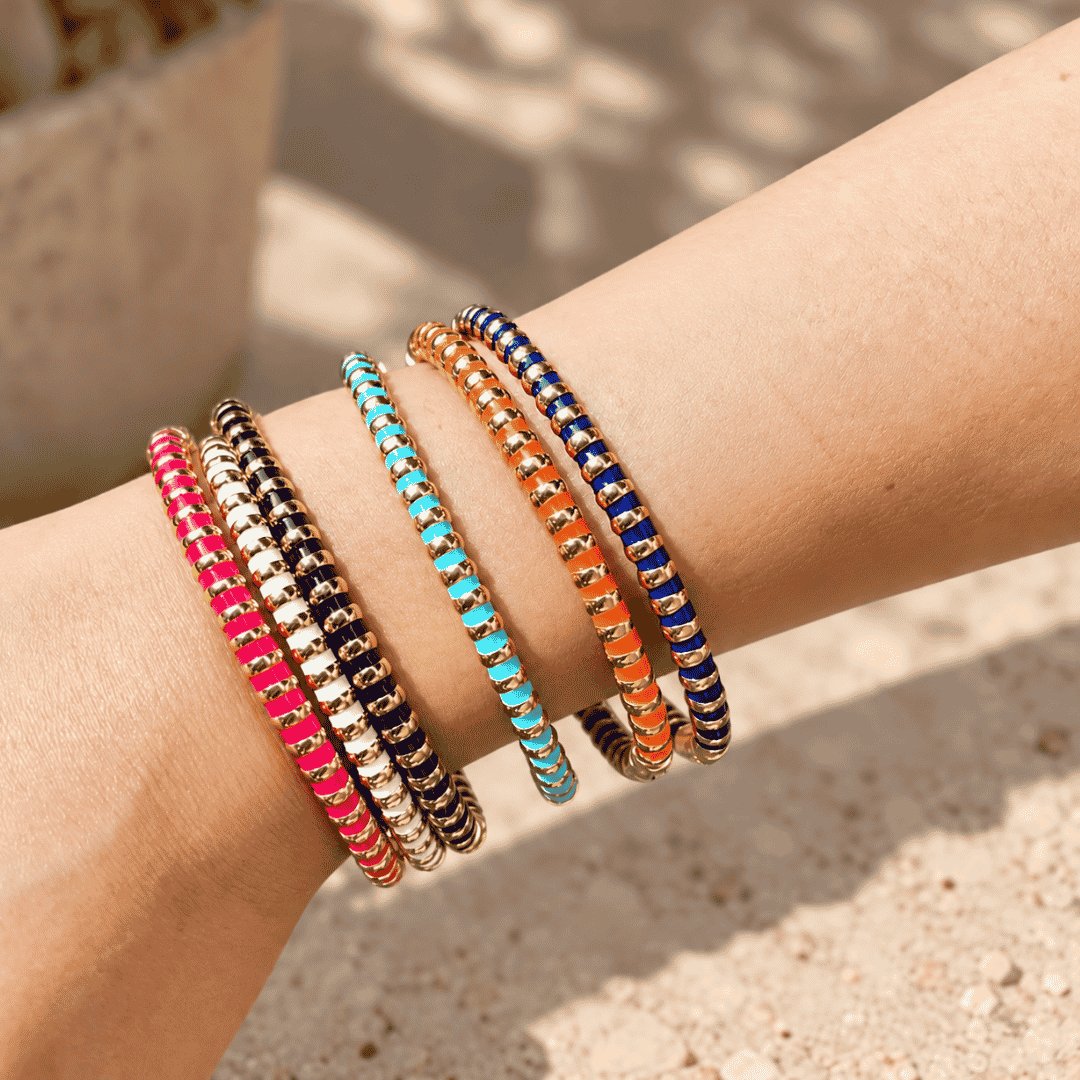 Enamel Stripe Bangle - Various Colours