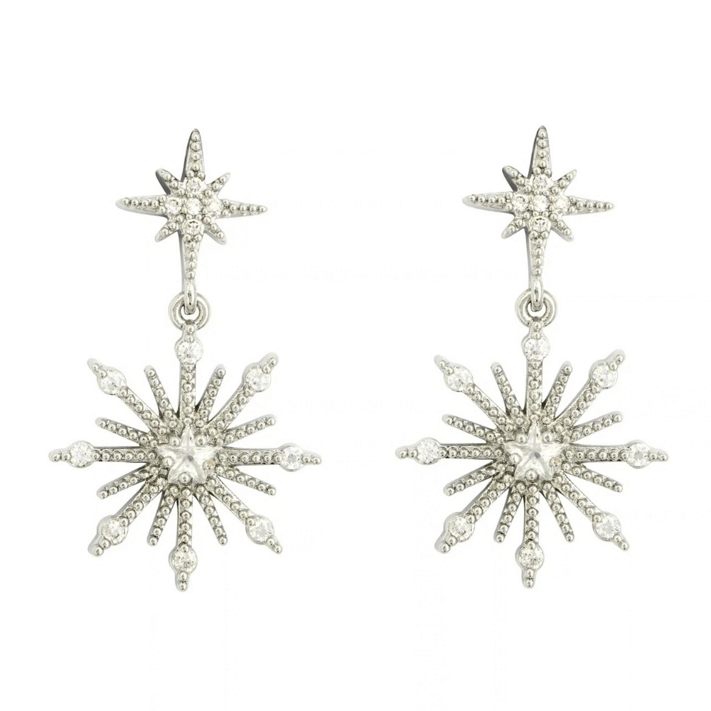 Starburst Earrings Silver