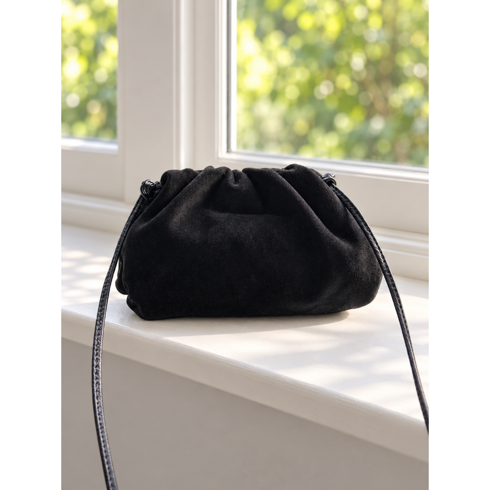 The Suede Cloud Bag Black