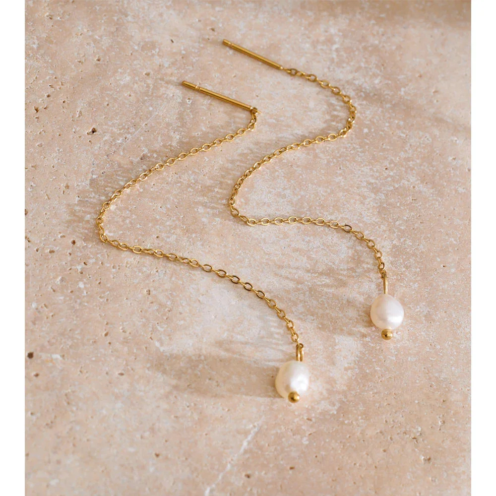 Pearl Threader Earrings