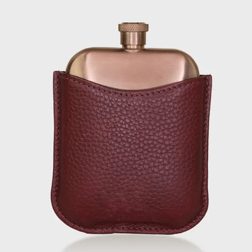 Hip Flask - Copper & Burgundy