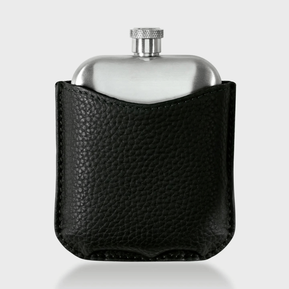Hip Flask - Steel & Green
