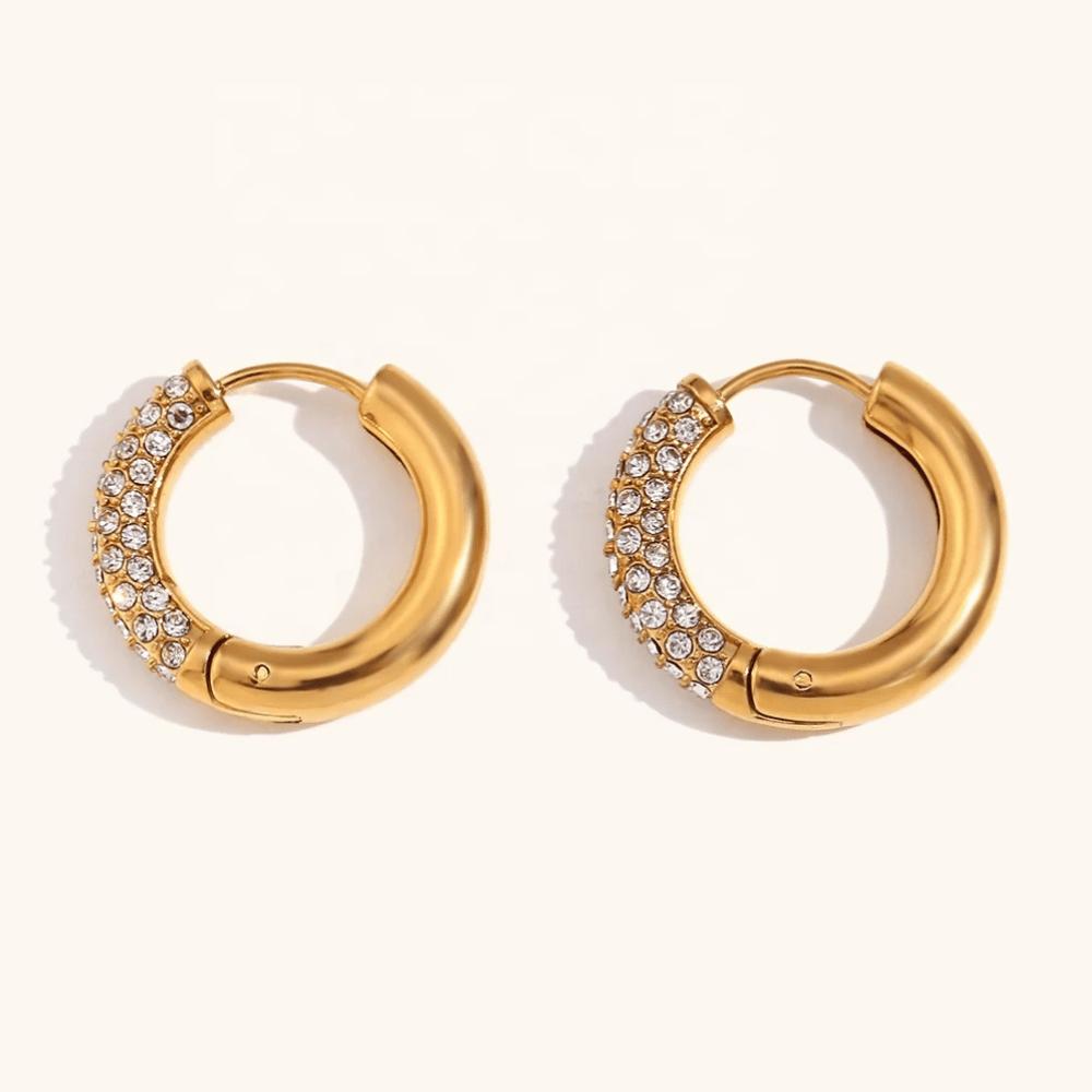 Sparkle Huggie Hoop - Gold