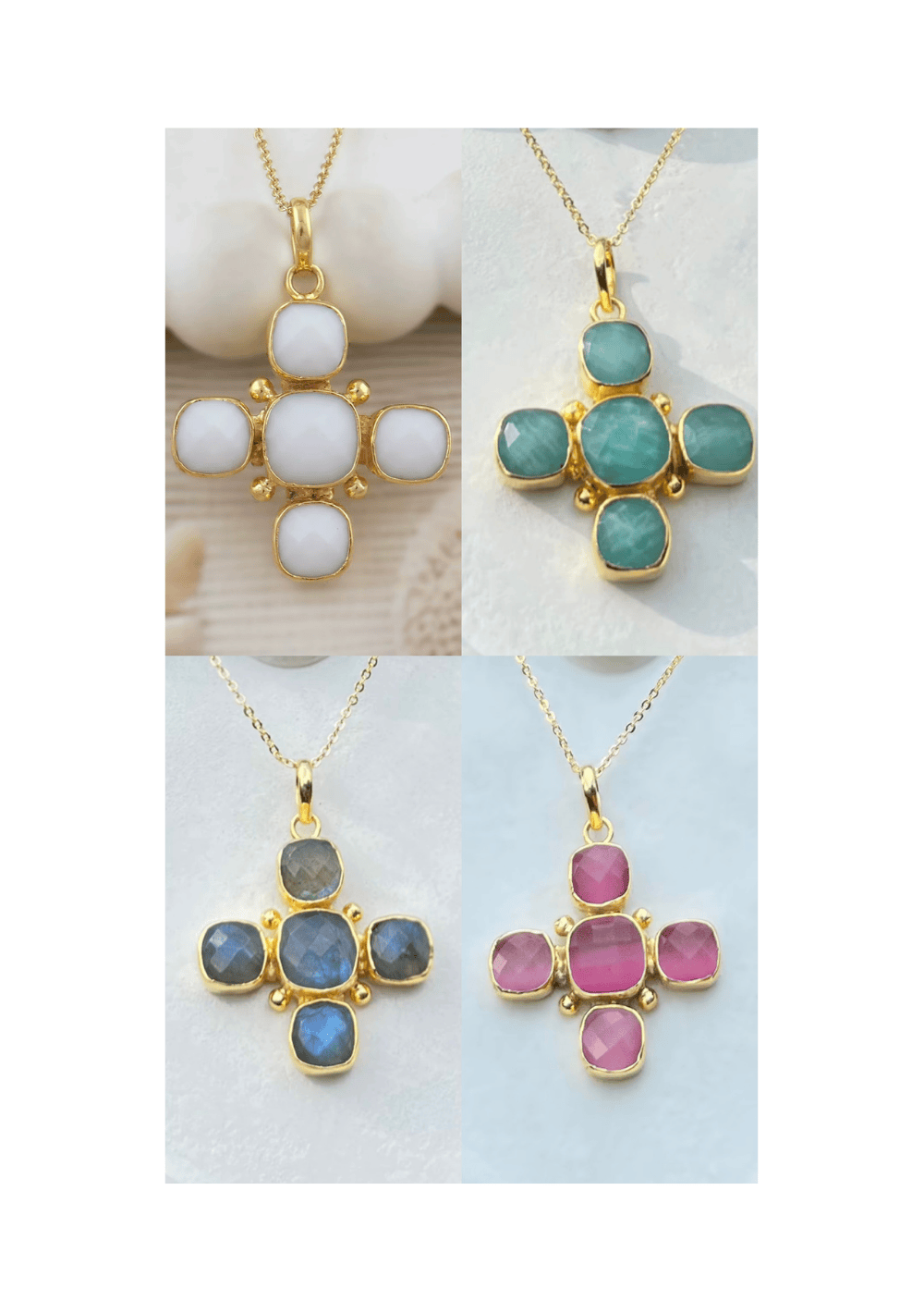 Gemstone Cross Pendants