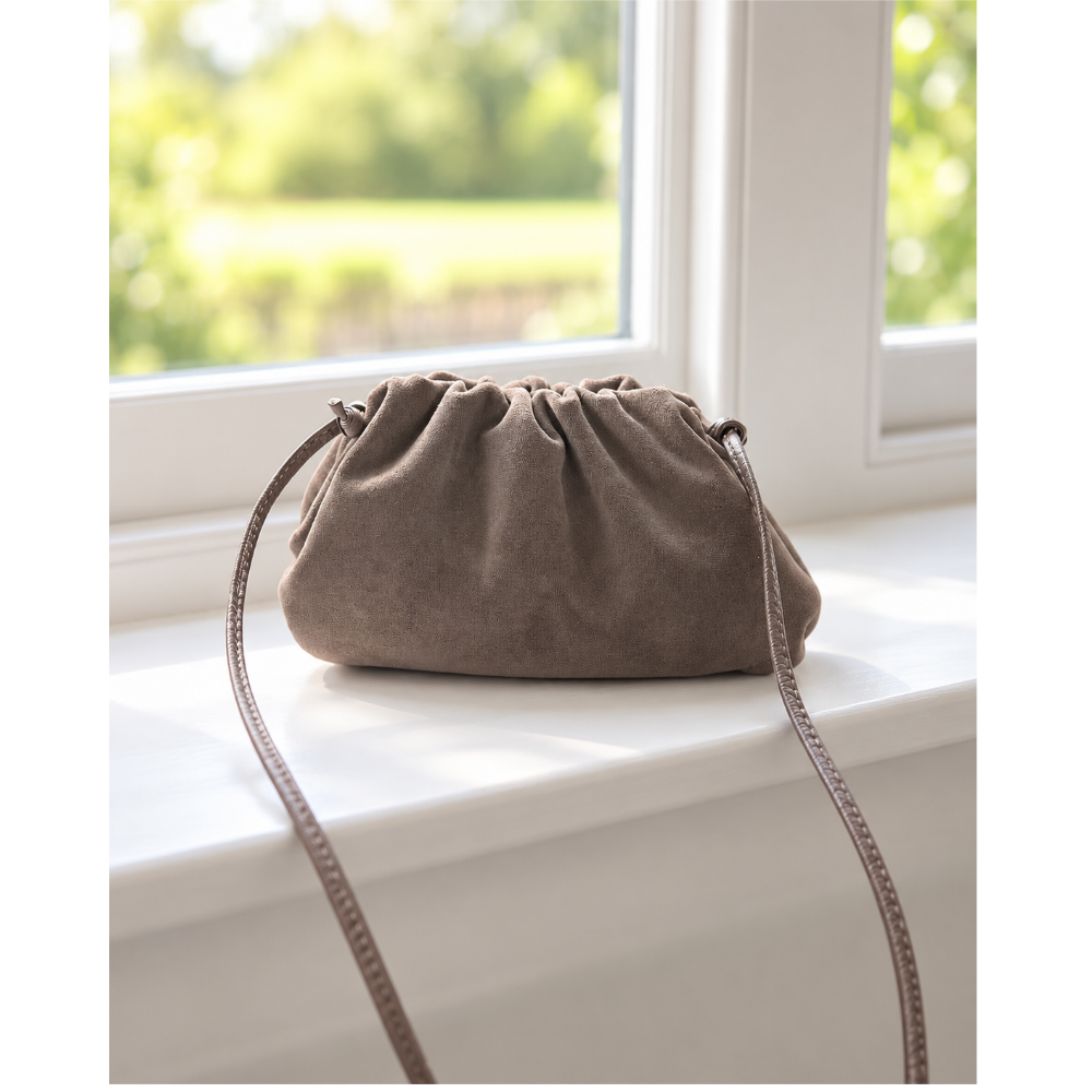 The Suede Cloud Bag Taupe