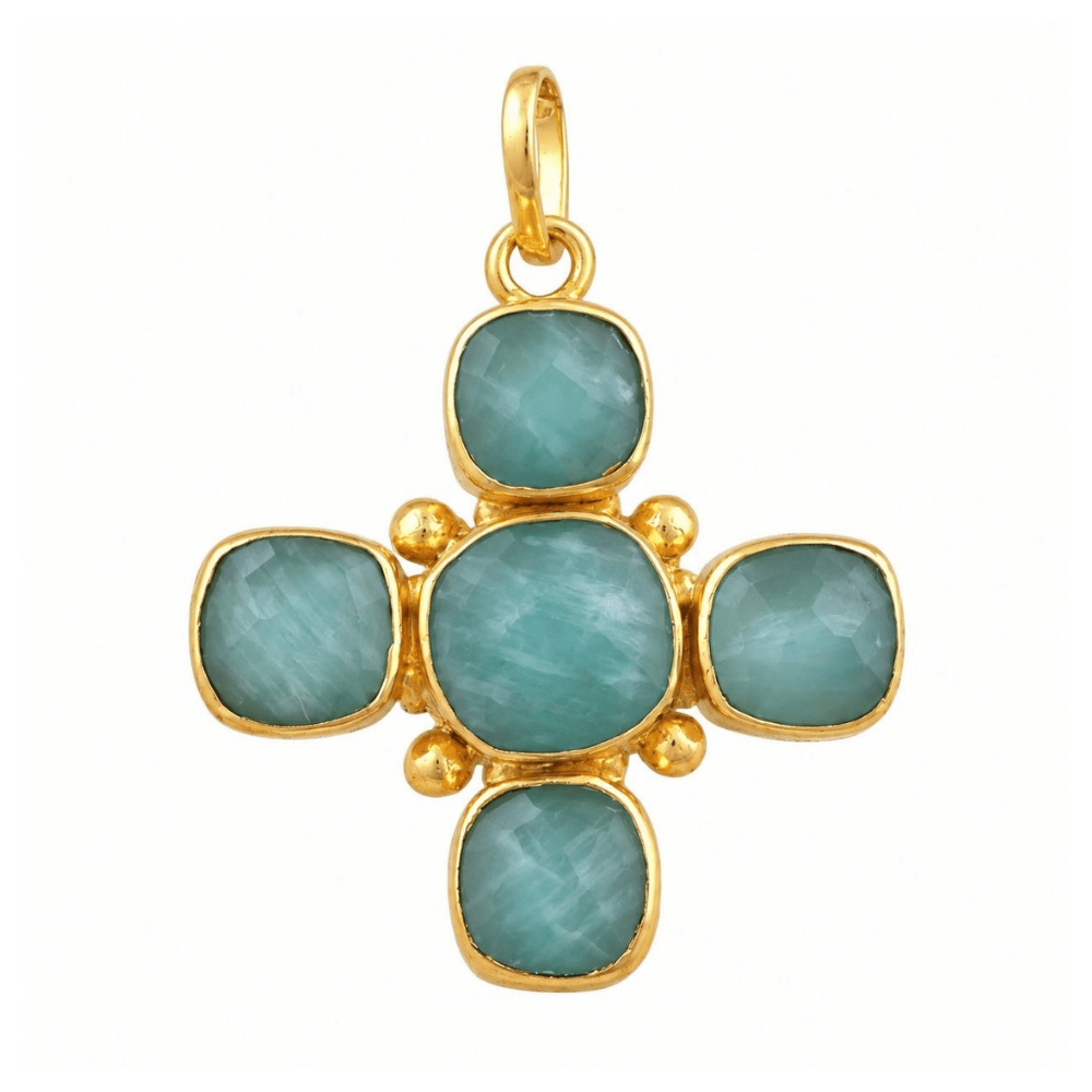 Gem Stone Cross - Amozonite