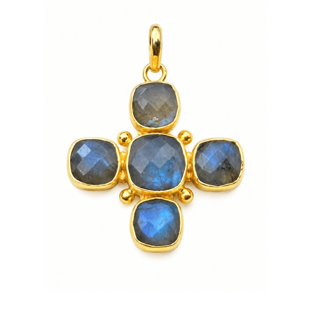 Gem Stone Cross - Labradorite