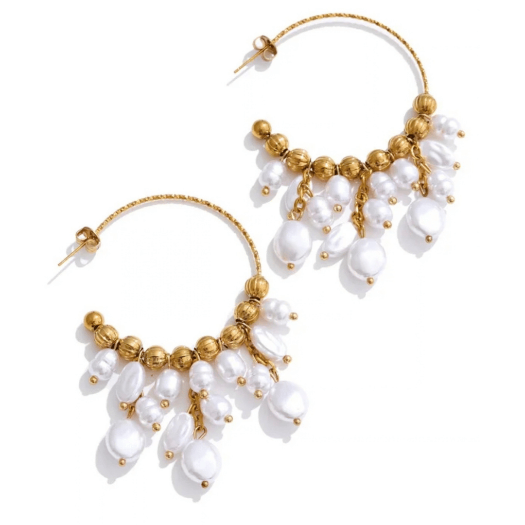 Statement Pearl Hoops