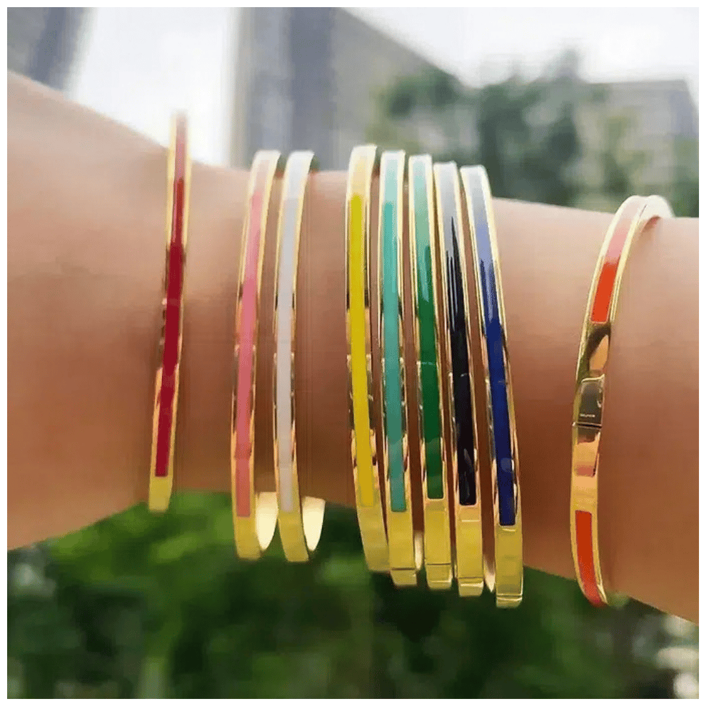 Enamel Thin Bangle - Various Colours