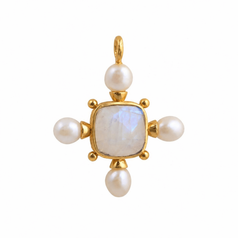 The Tudor Cross Pendant - Moonstone