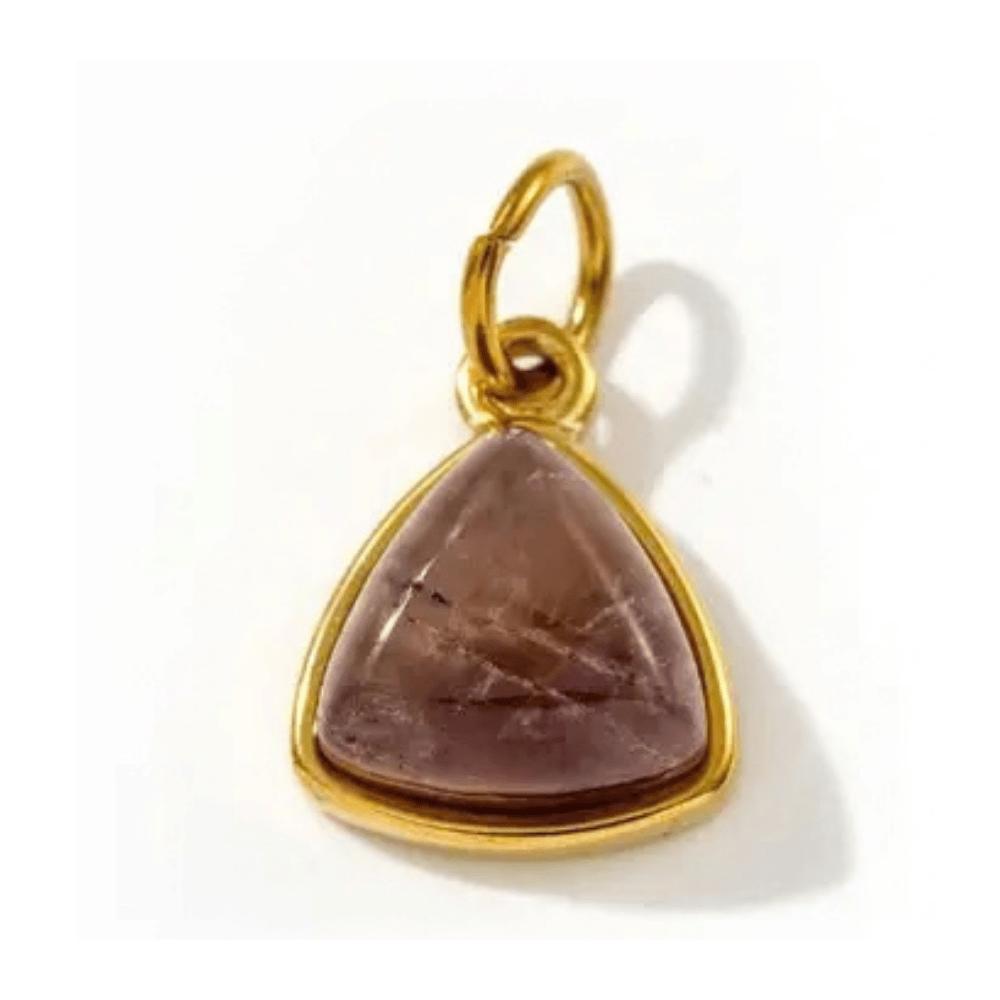 Triangle Gem Stone Pendant - Amethyst