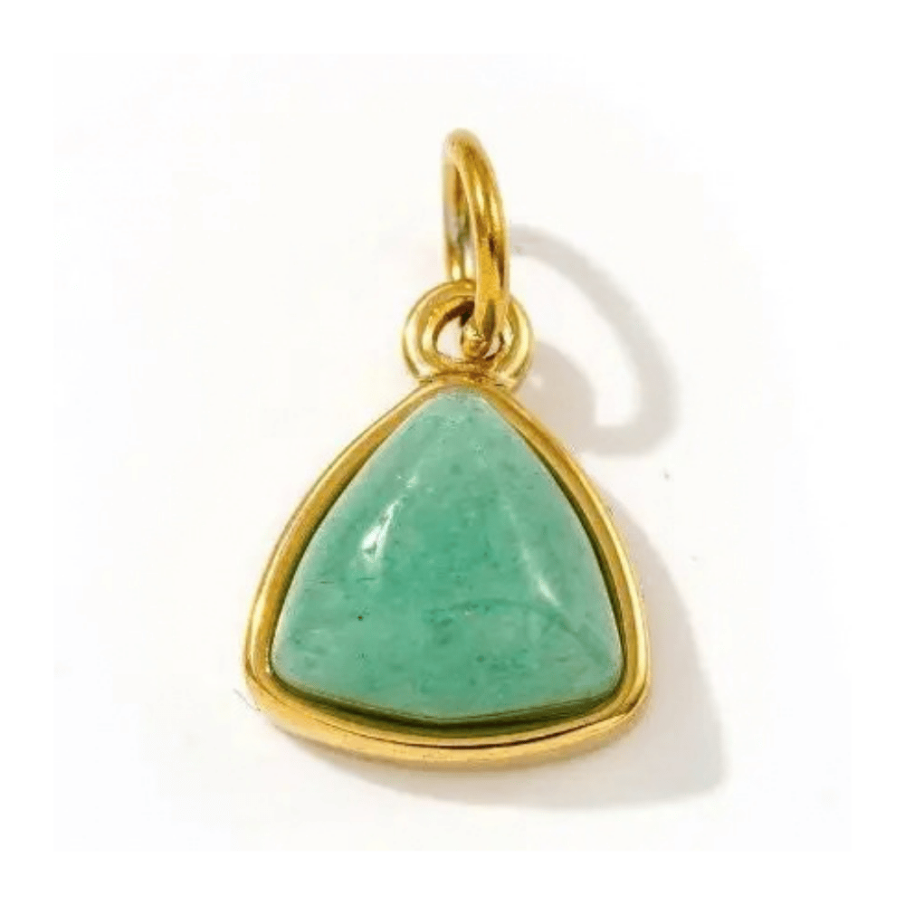 Triangle Gem Stone Pendant - Aventurine