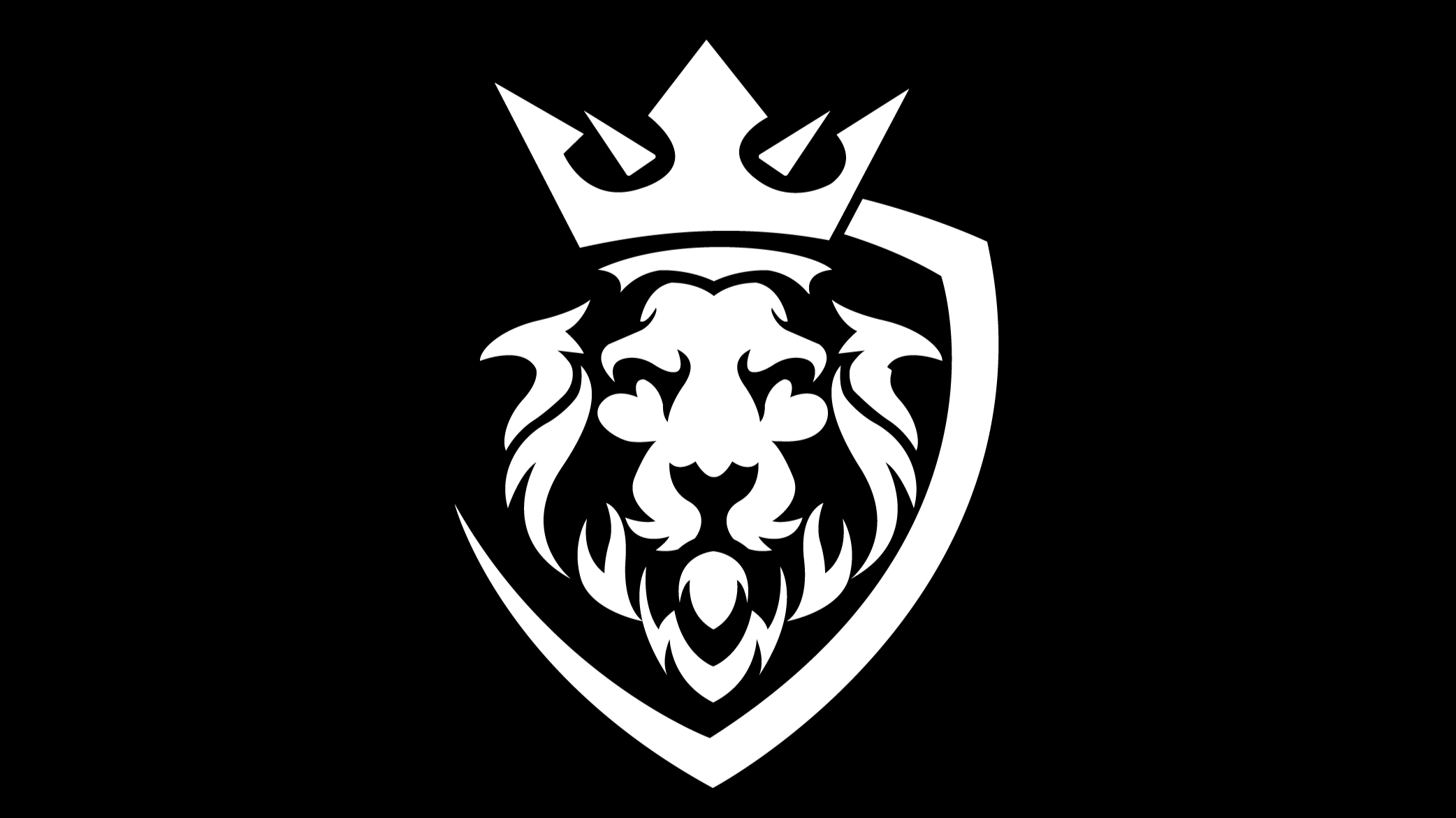 Black and white logo featuring a lion's face with a crown above its head, designed in a bold, graphic style.