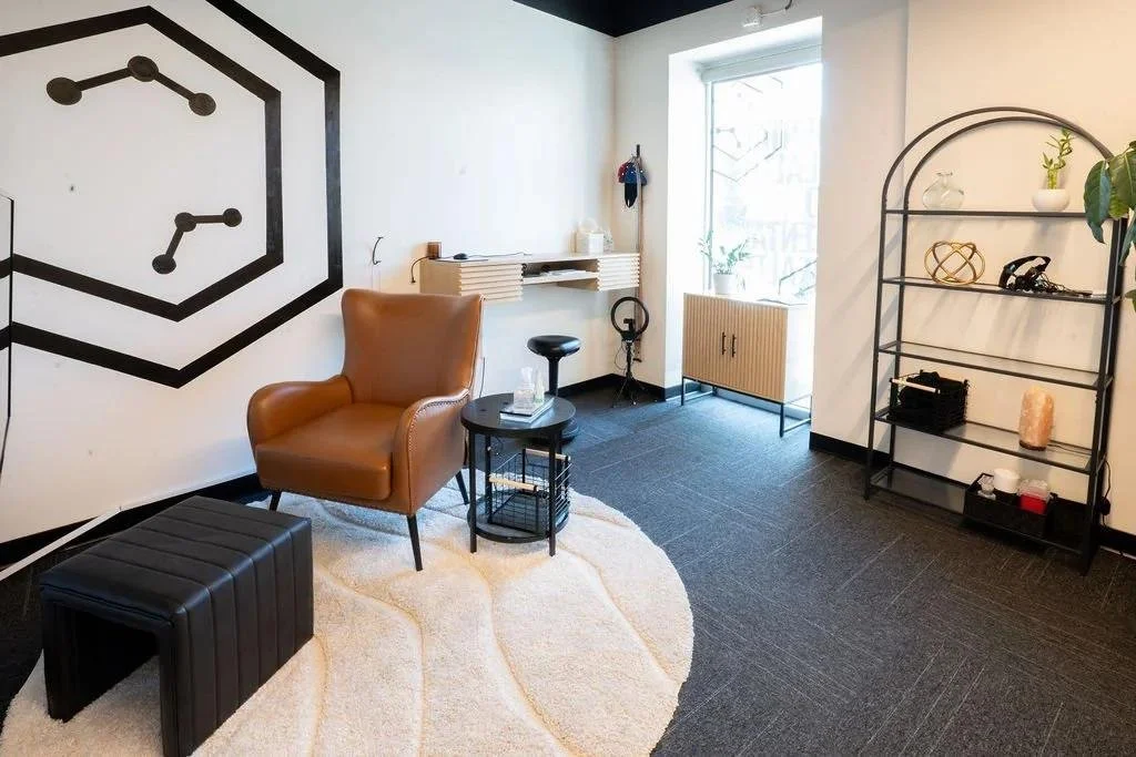 Neurofeedback therapy room at InnerLux Healing Collective in Denver, CO.