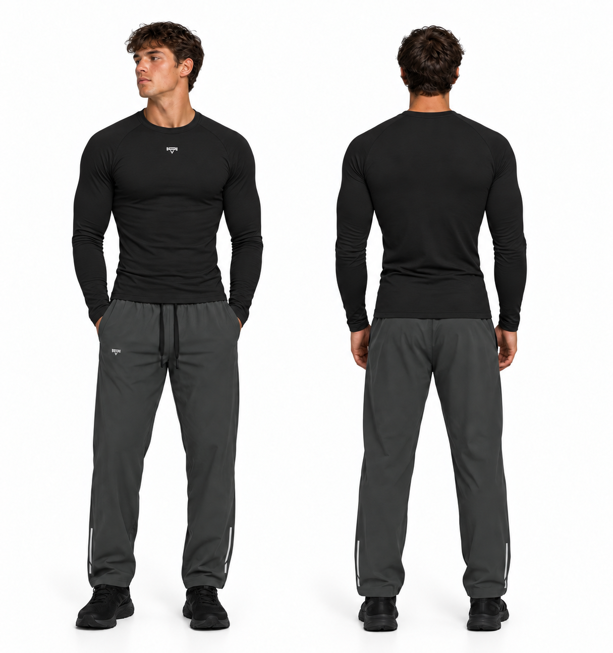 Two-View Black Athletic Compression Outfit.png
