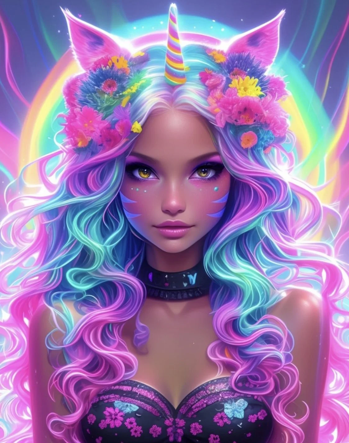 Neon Unicorn Queen Storage Book