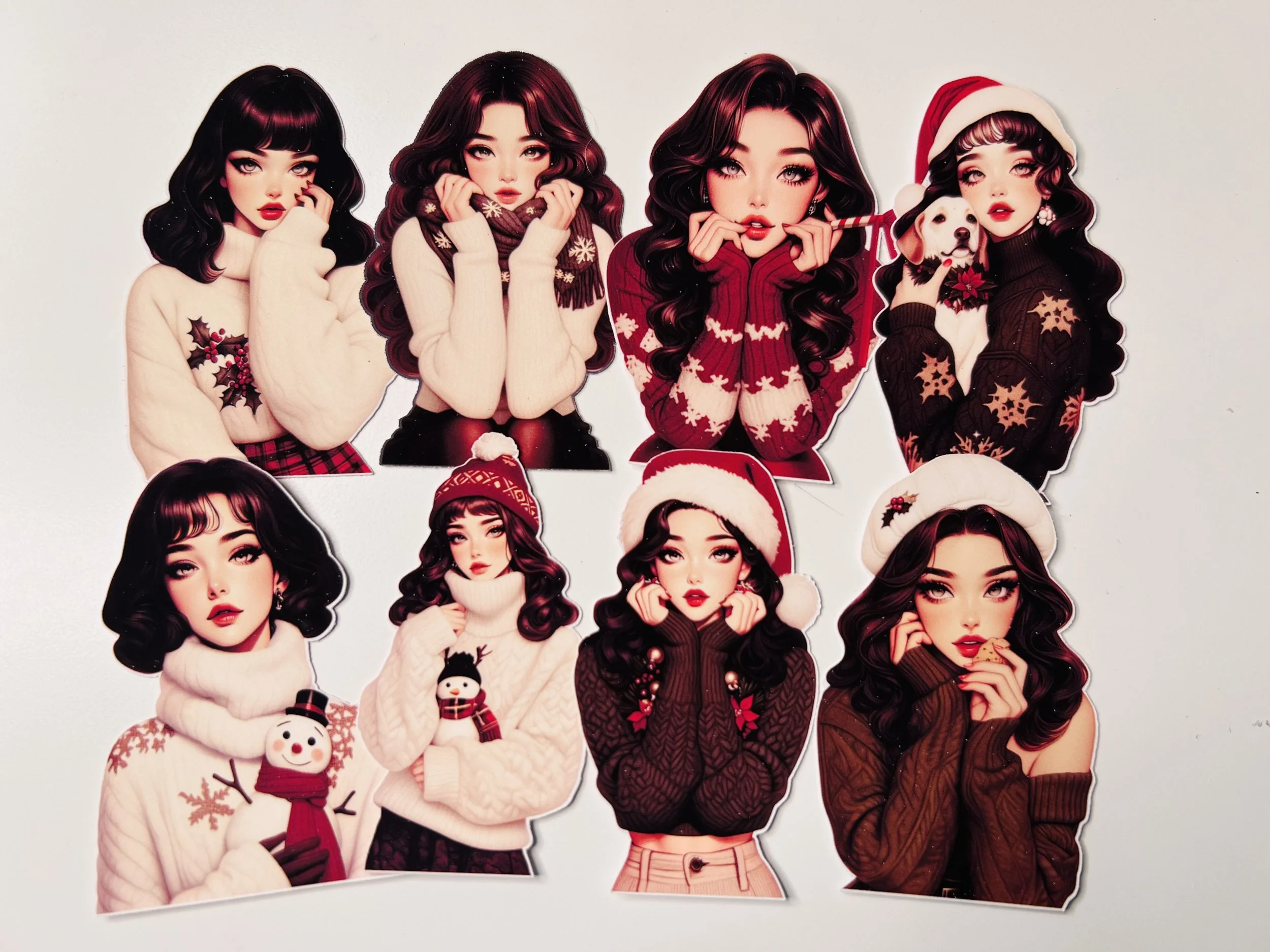 Christmas Sweater Girl Stickers