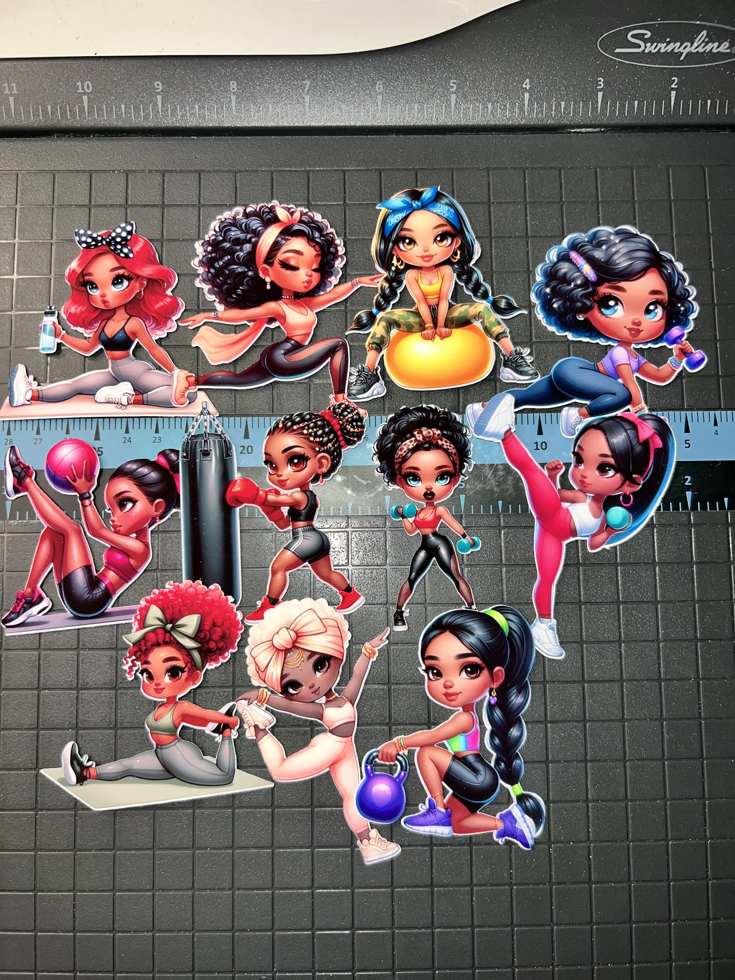 Chibi Fit Girl Stickers