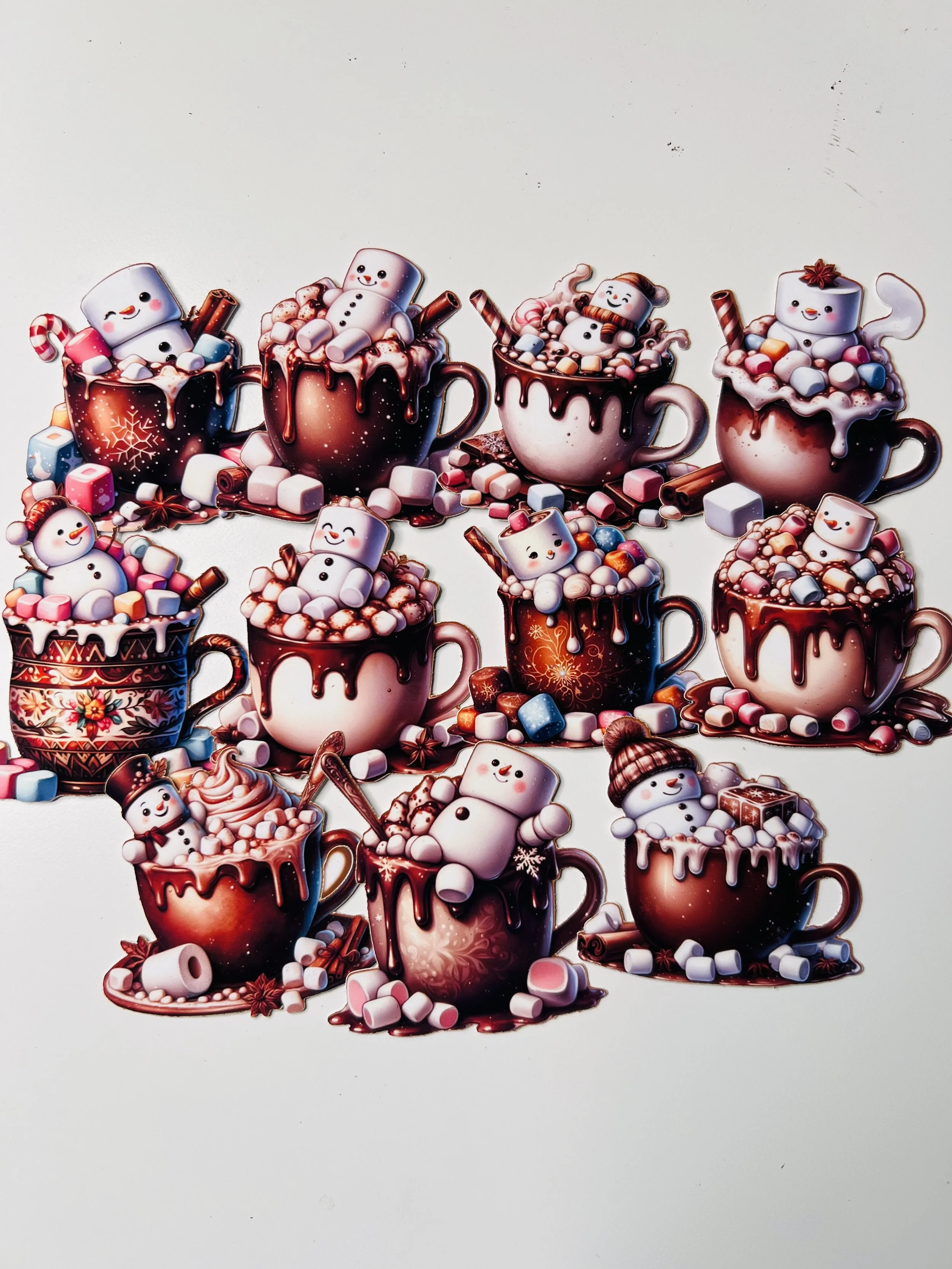 Hot Cocoa Snowmen Stickers
