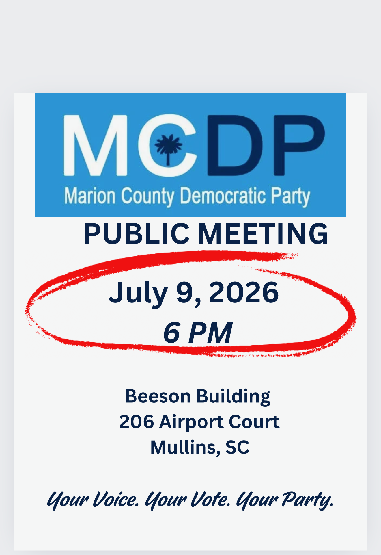 MCDP General Meeting - July