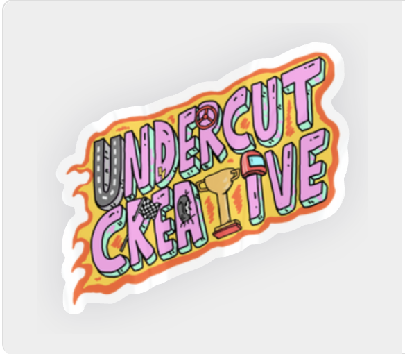 Undercut Creative Flame Logo Sticker