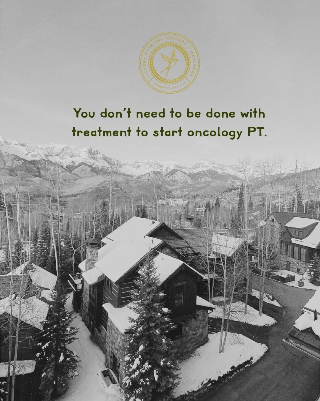 Early intervention = improved outcomes. 
&bull;
What does that mean?
&bull;
PT during chemo to decrease cancer related fatigue, addressing balance issues or neuropathy.
PT during radiation to reduce risk of tissue tightness, pain, postural changes, s