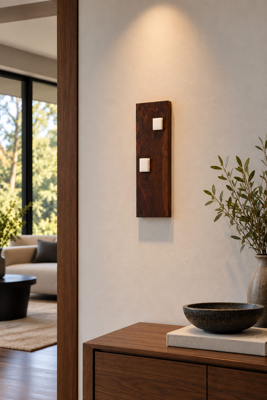 Warm Walnut Art in a Minimalist Interior.png