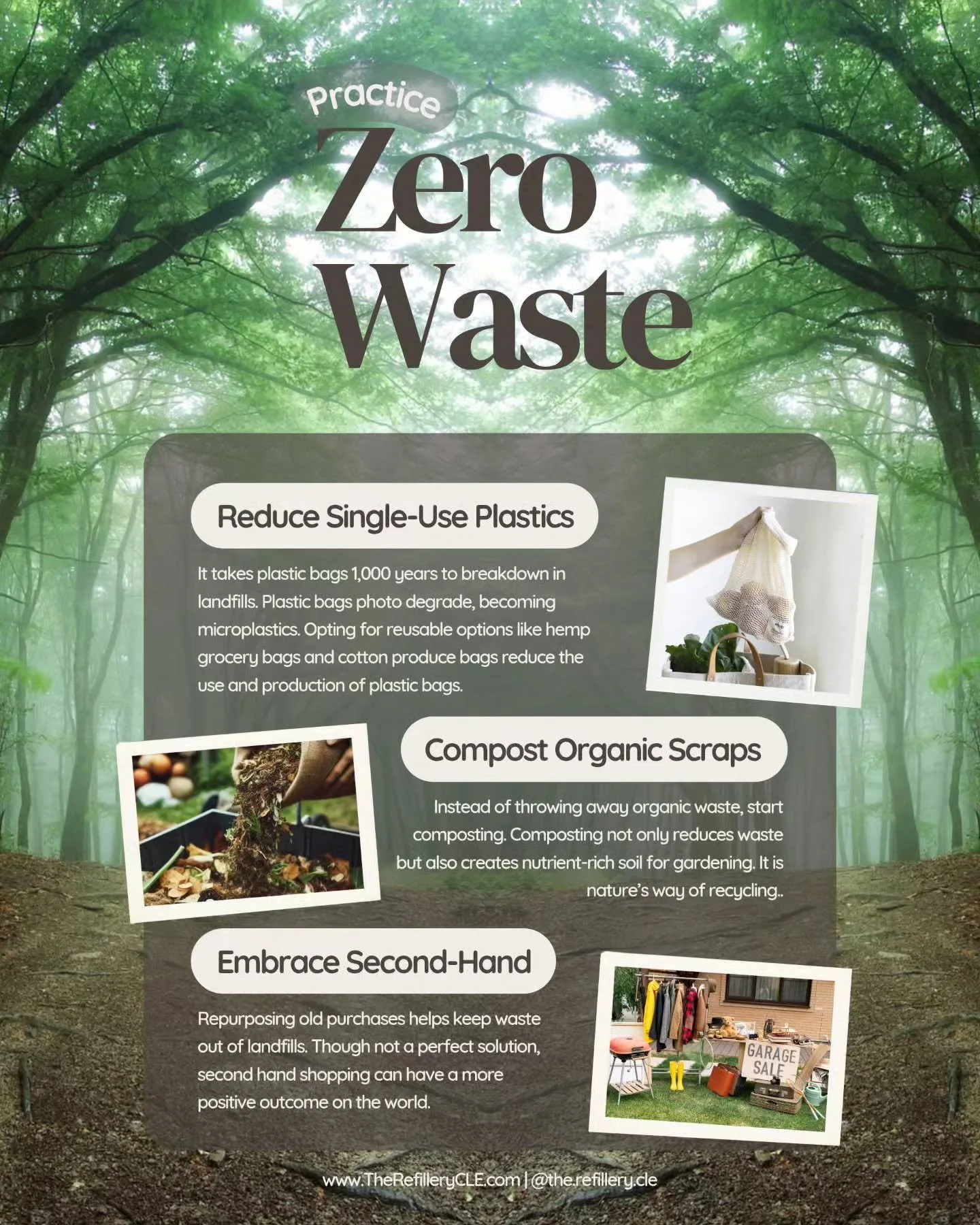Reducing waste doesn't need to be complicated. Here are 3 simple things you can do to reduce your waste:
• Refuse single-use plastics.
• Compost your organic waste.
• Look second-hand before buying something newly produced.
Taking li