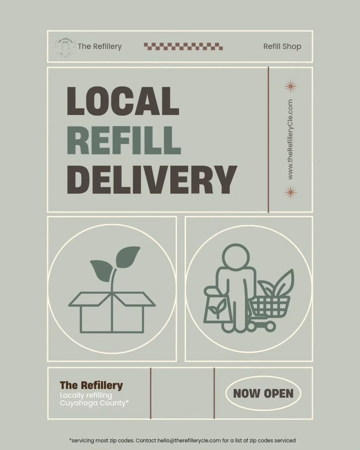Shop local and say No Thank You to plastic. The Refillery brings your everyday essentials to you. Now servicing most of Cuyahoga County.
Reducing our daily use has never been so easy! Use code RefillRevolution to get 15% off your first order.
Follo