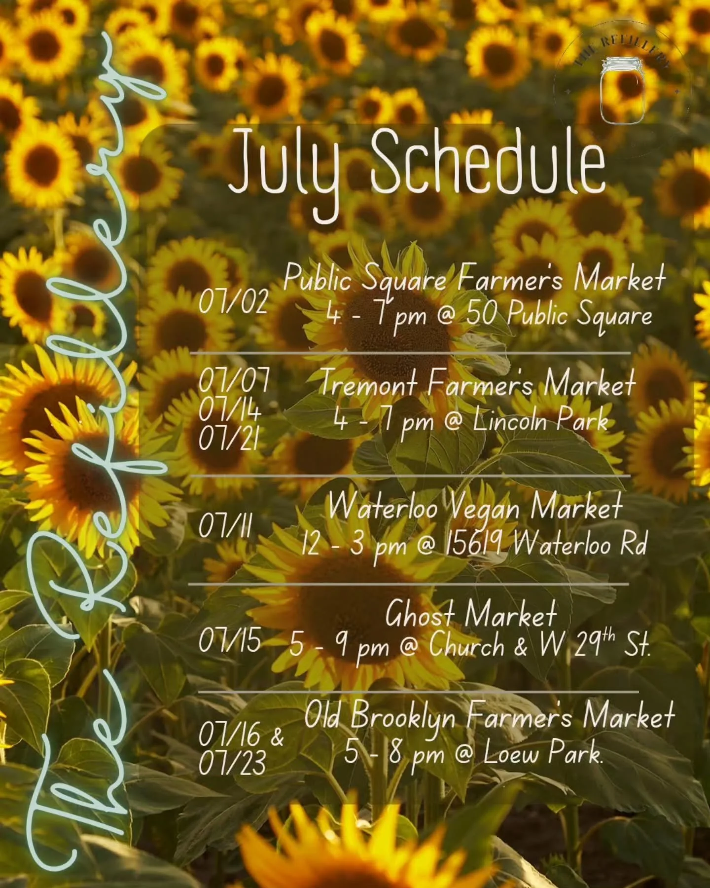 July is right around the corner!

And we have a busy month planned. Come see us and get your zero waste fixes!

☆THURS JULY 2ND 4 - 7 pm @clepublicsquare
☆TUES JULY 7TH, 14TH &amp; 21ST 4 - 7 pm @tremontfarmersmarket
☆SAT JULY 11TH 12 - 3 pm @waterlo