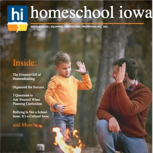 Article in Homeschool Iowa Magazine: Organizing for success.