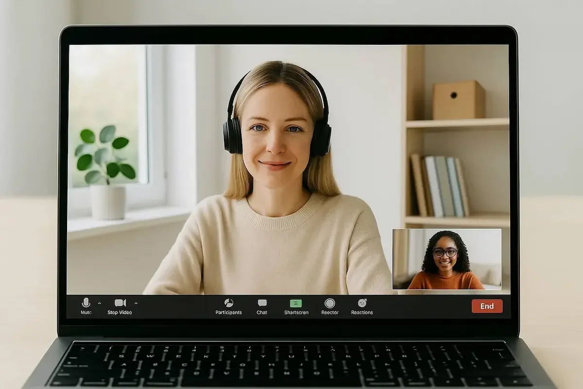 Virtual decluttering session using body doubling for focus, accountability, and real-time support
