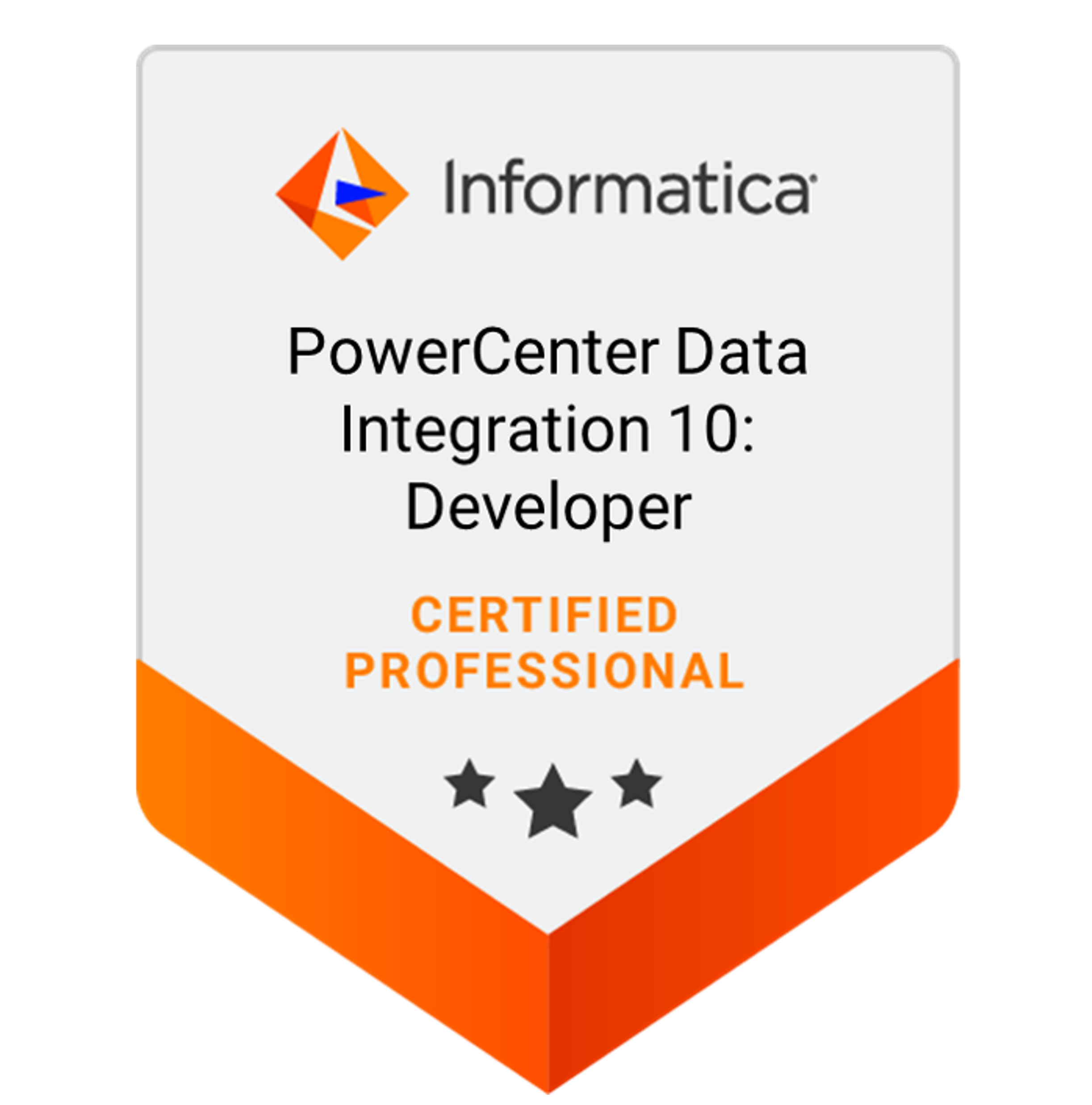 Informatica PowerCenter Data Integration 10 Certified Professional badge