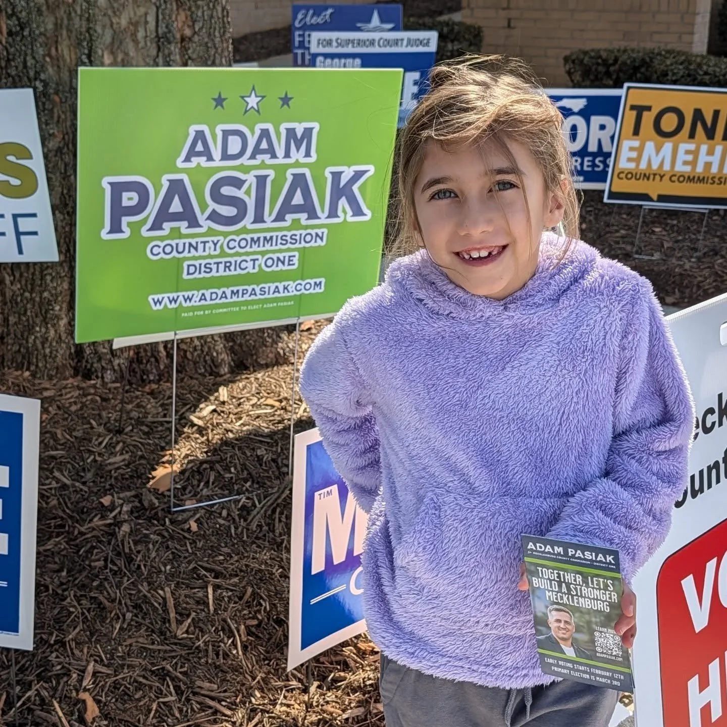 Out poll greeting today at Cornelius Town Hall with one of my Valentines!