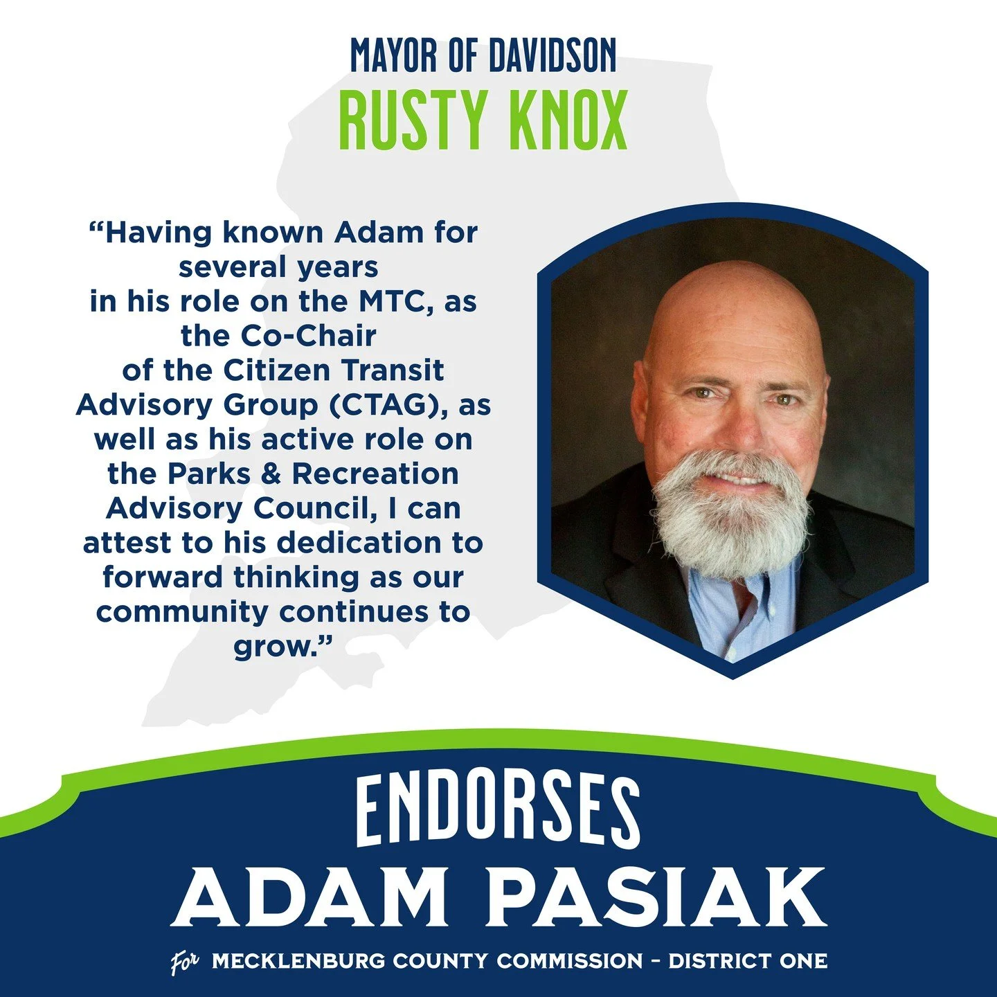 Leaders recognize leadership! Thank you Mayor Knox for your trust.

Vote Pasiak on March 3rd!

www.adampasiak.com