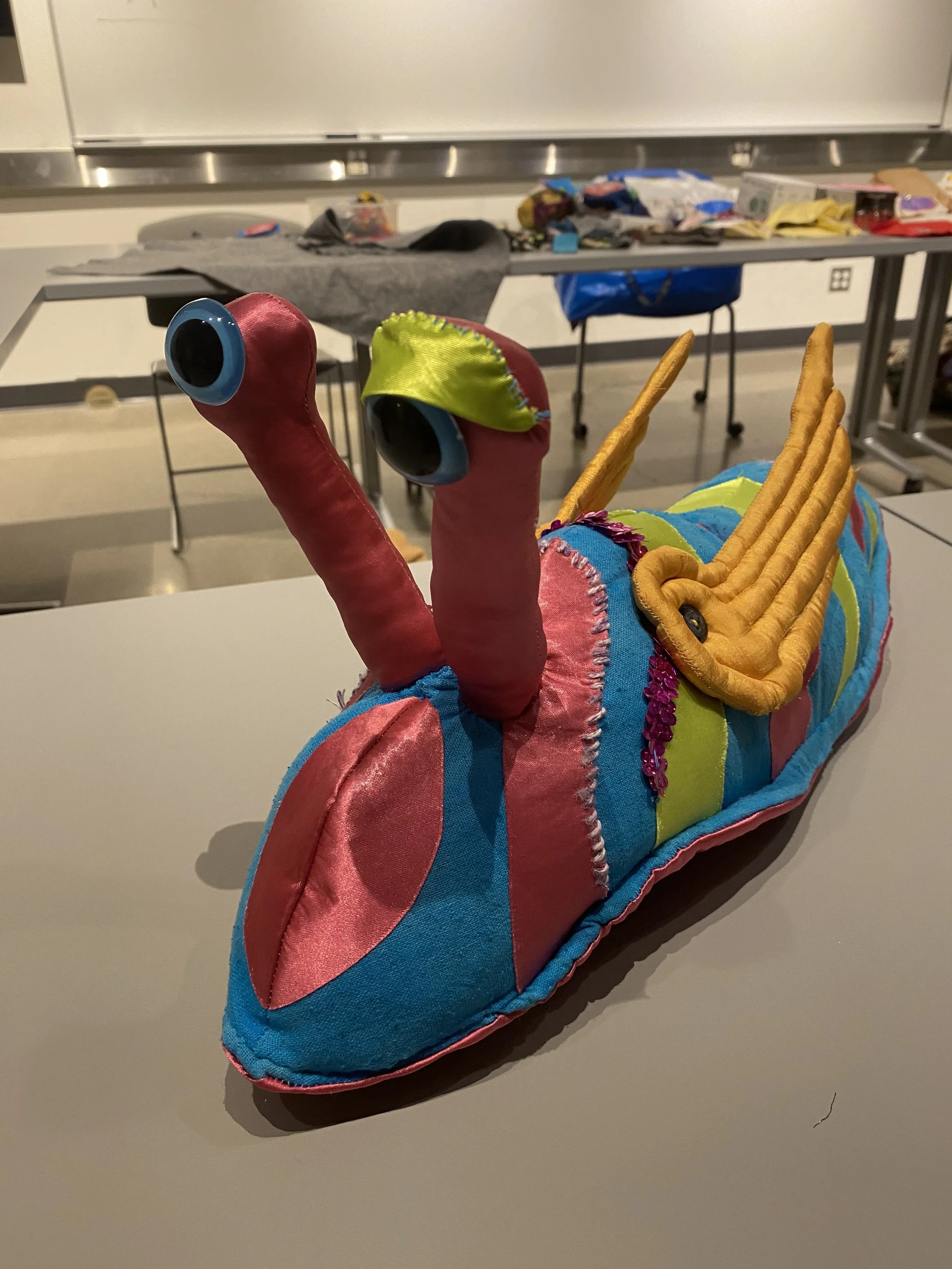 Colorful fabric alebrije sculpture slug