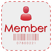 eMembership card app icon featuring a red person silhouette and barcode for Gilbert House Children's Museum members.