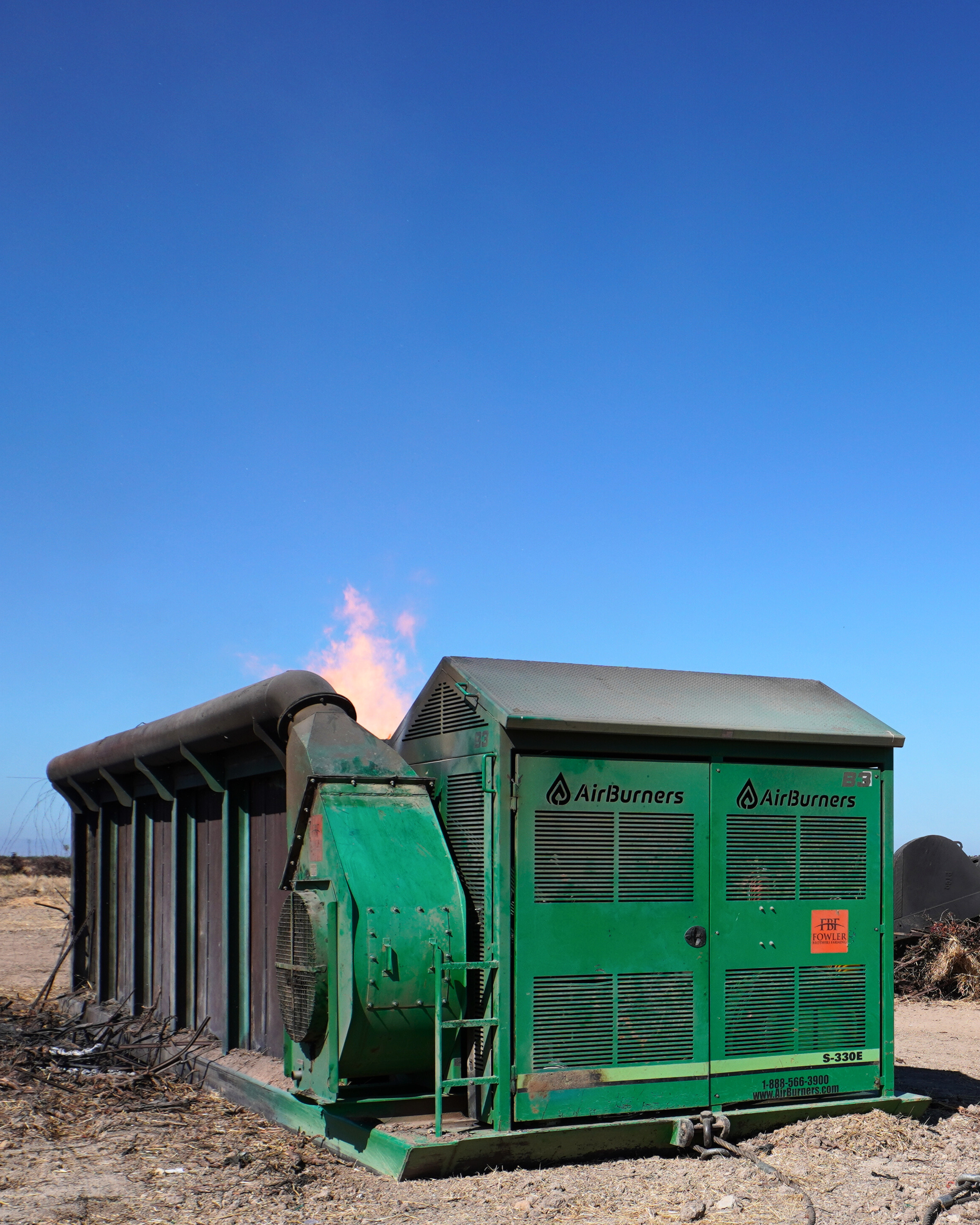 Airburner Air Curtain Burning