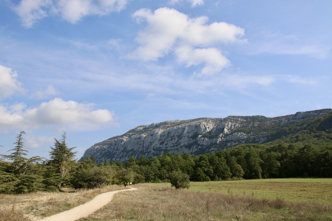 Starting the walk up to the cave