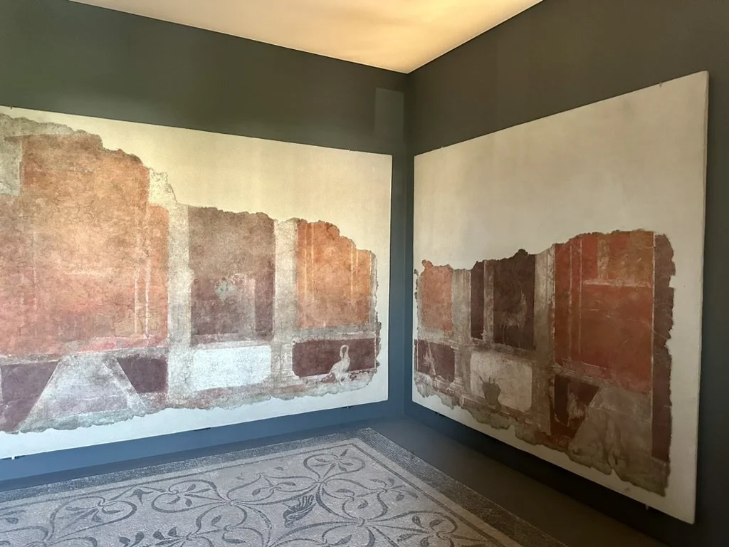 This fresco and mosaic floor from an ancient Roman home made me think about what Gabriela had said about going to a new place and standing on the doorstep of who lives there