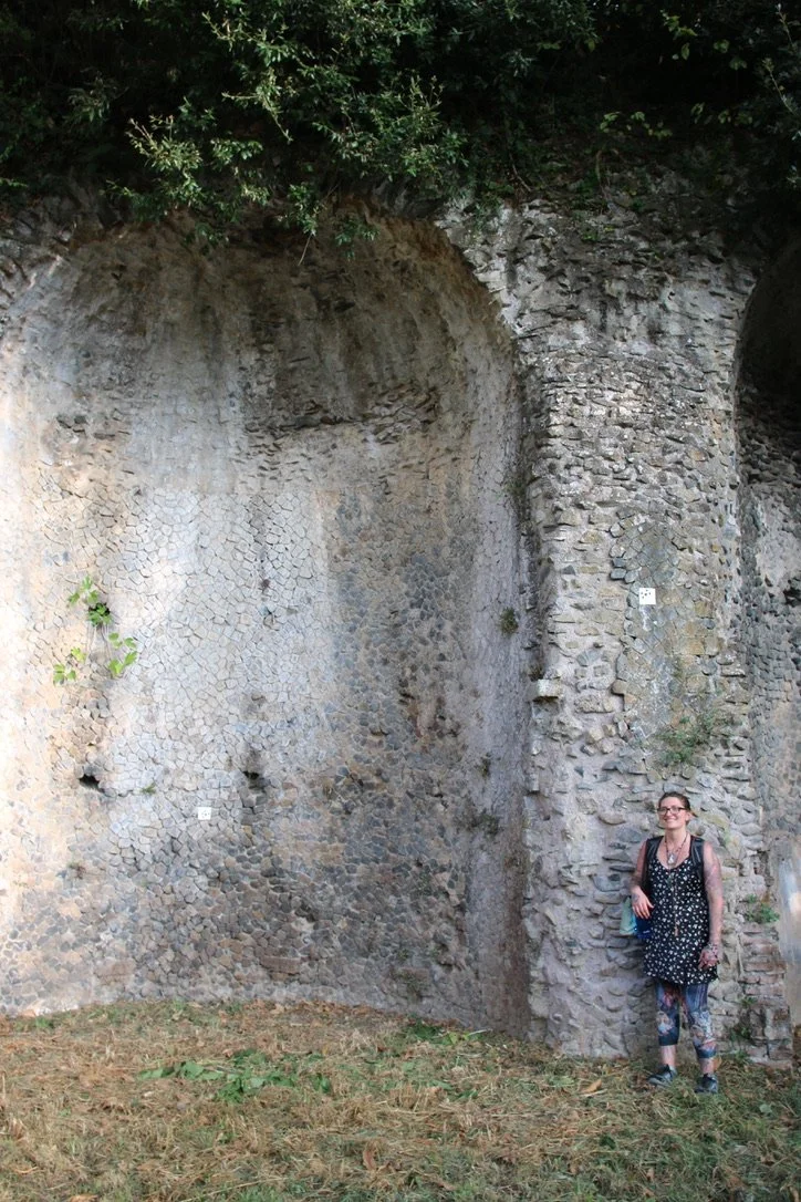 To make space for the temple, Romans carved back the crater wall and supported it with this beautiful archetecture... that has lasted thousands of years