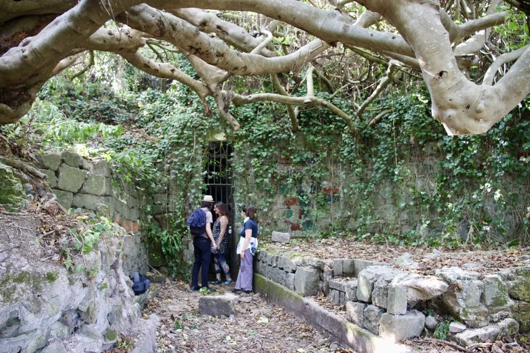 This is the entrance to the emissario - the tunnel carved through the mountain when the temple was built so that if the lake water rises it will flood all the way out at the sea, rather than flooding the temple