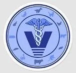 Symbol of the American Medical Association featuring a caduceus and a bowl with a snake, in shades of blue.