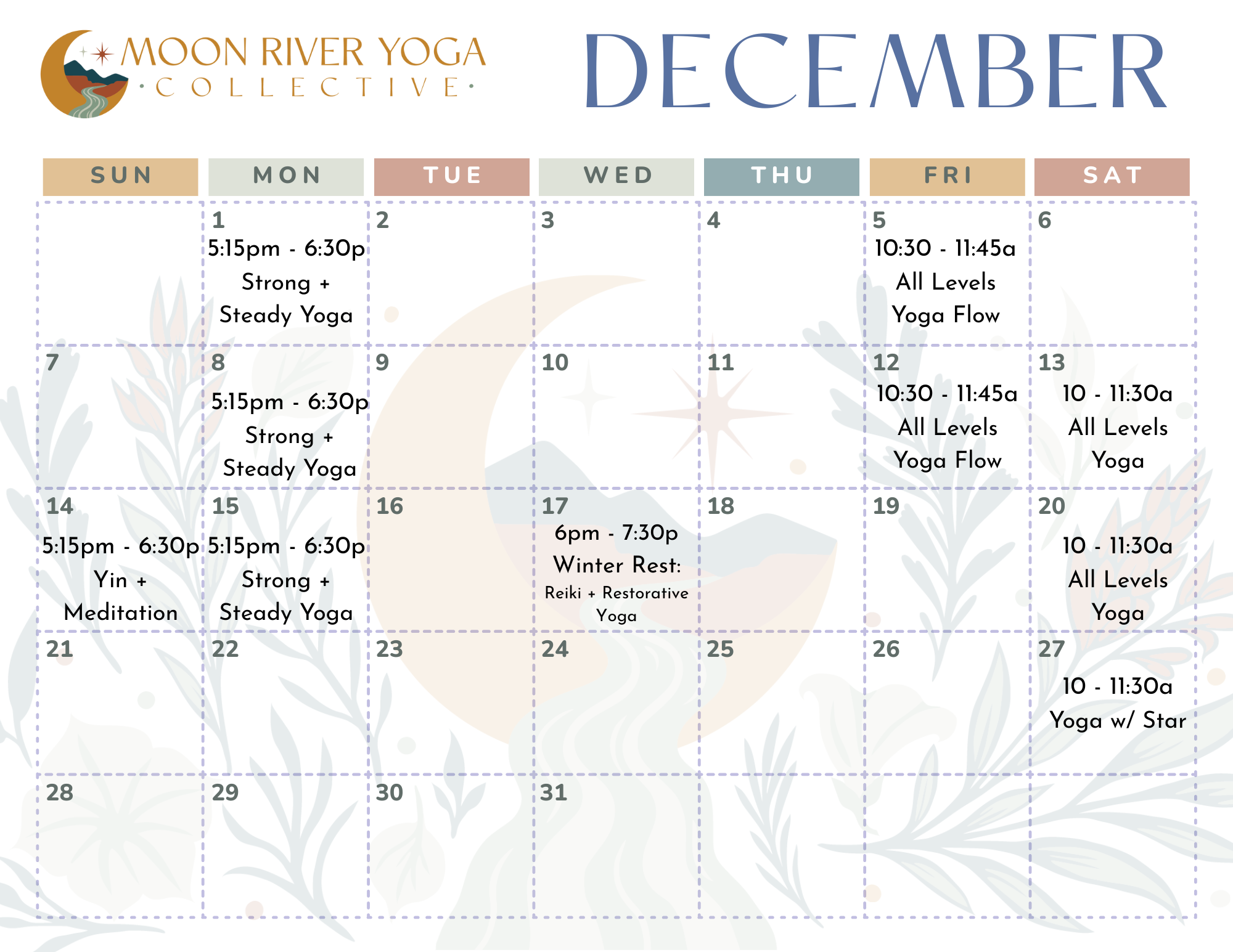 December Calendar MRYC